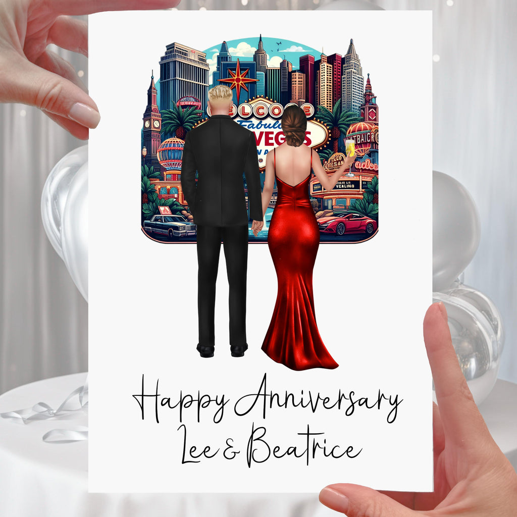 Las Vegas Anniversary Card Personalised wedding