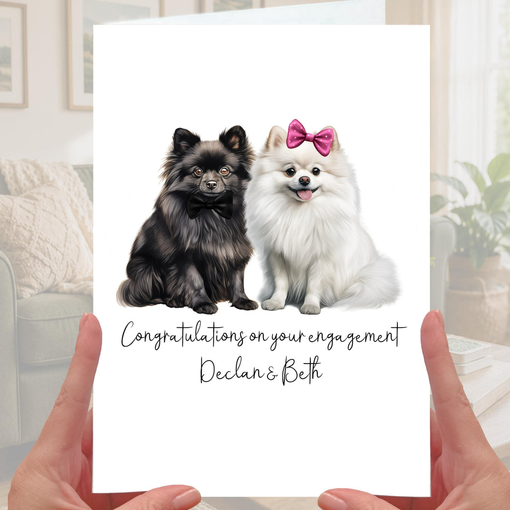Pomeranian Engagement Card Personalised Pom Dog