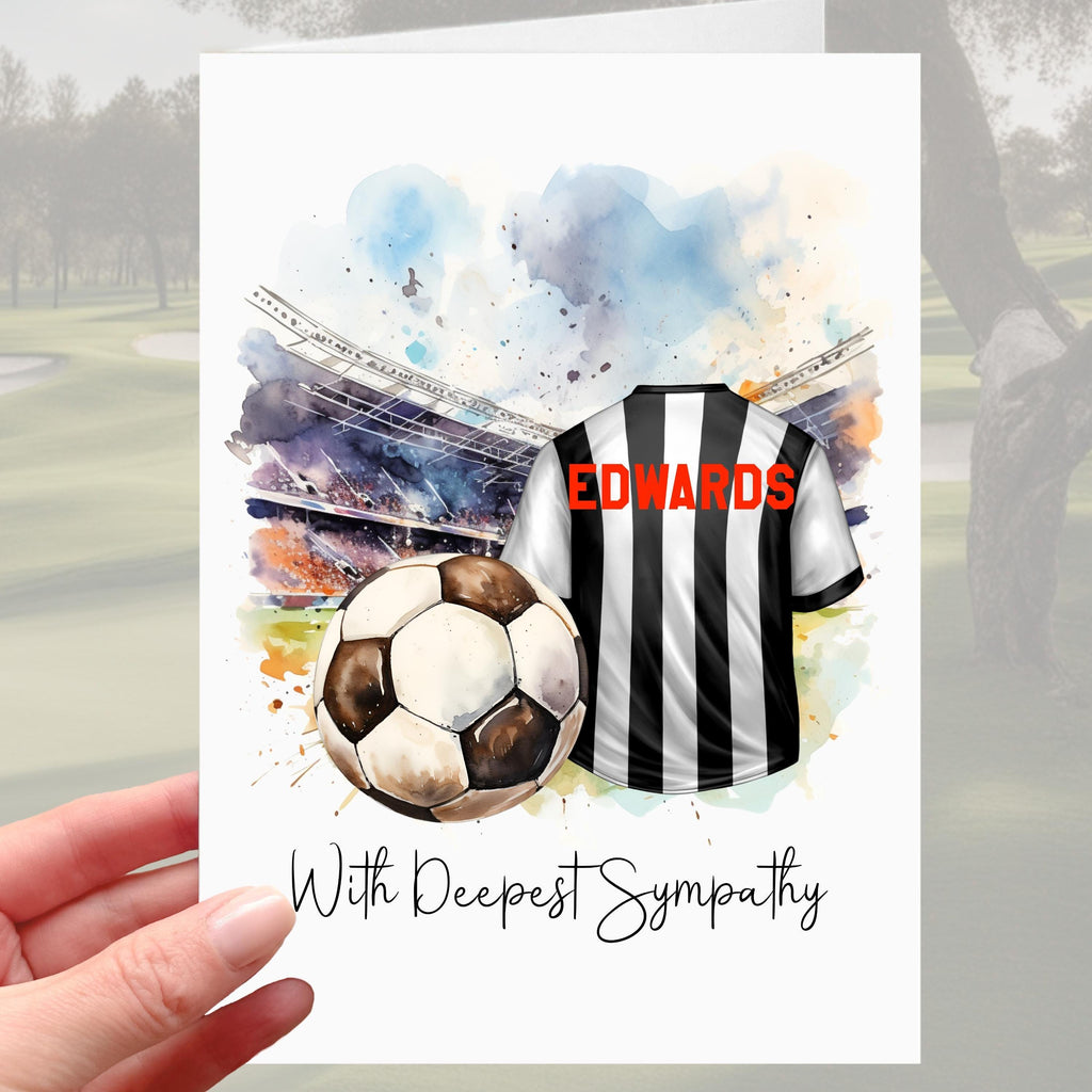 Football Sympathy Card Newcastle Grief Mourning Soccer Bereavement