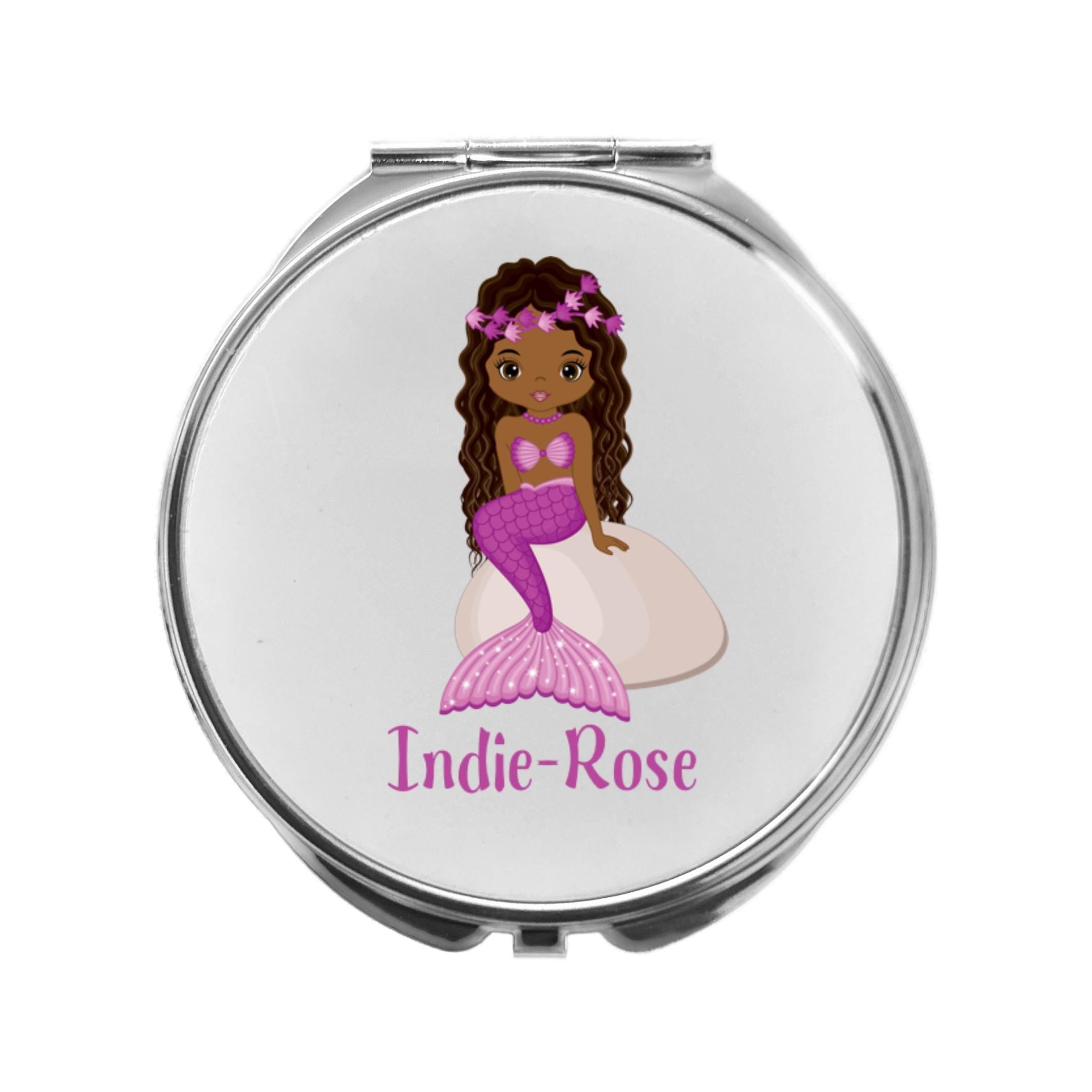 Mermaid Compact Mirror Personalised Girl