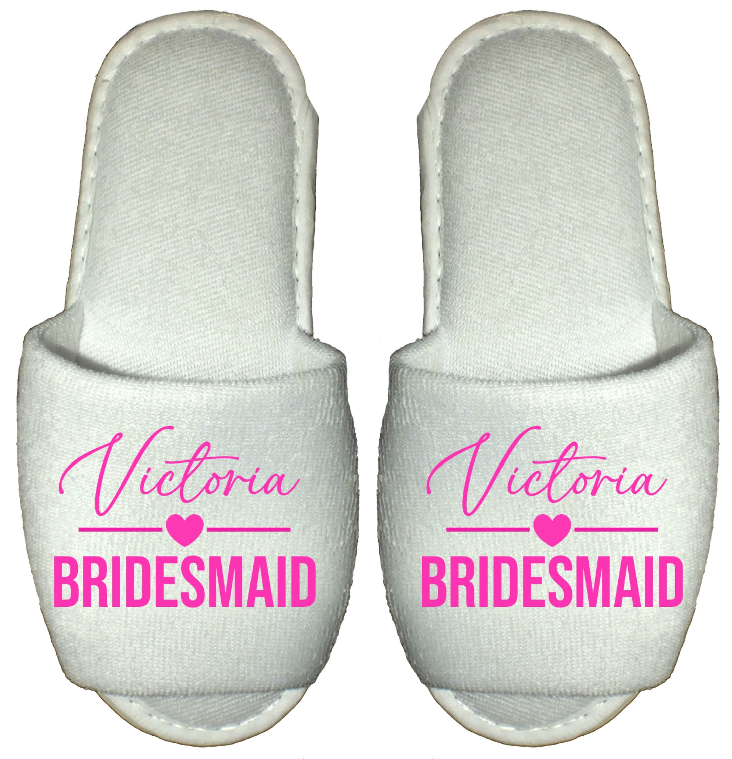 Bridesmaid & Bride Spa Slippers Personalised Flip Flops Pink Green Blue Purple