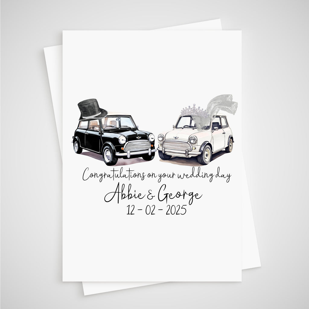 Mini Cooper Wedding Card Personalised Car Bride Groom
