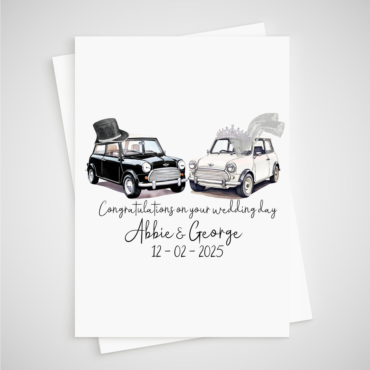 Mini Cooper Wedding Card Personalised Car Bride Groom