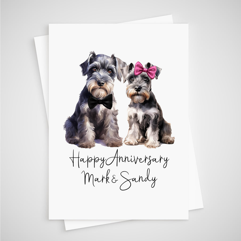 Miniature Schnauzer Anniversary Card Personalised Dog