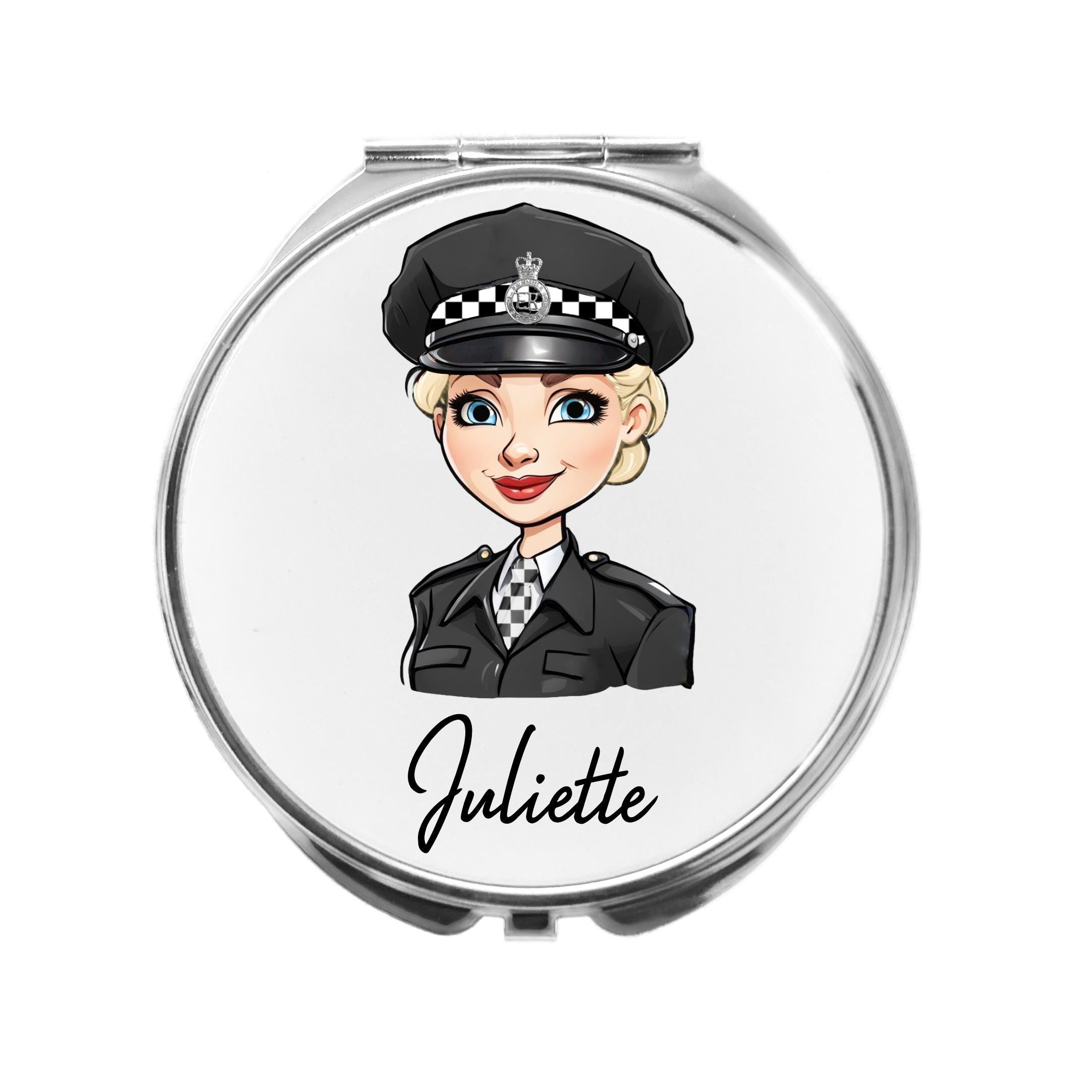 Police Woman Mirror Personalised Compact Gift for Police Officer Passing out