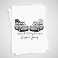 Mini 25th Anniversary Card Personalised Cooper Silver Car Bride Groom