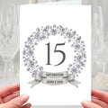 Happy 15th Anniversary Card - Personalised Crystal Wedding 15 years