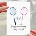 Badminton Anniversary Card Personalised