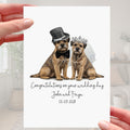 Border Terrier Wedding Card Personalised Bride & Groom Dog