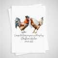Chicken Wedding Card Personalised Bride & Groom Hen Rooster