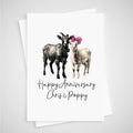 Goat Anniversary Card Personalised