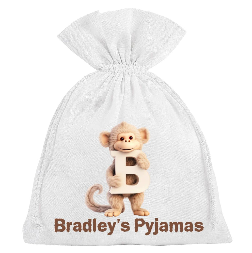 Monkey Pyjama Bag Personalised Sleepover Slumber Party Teddy