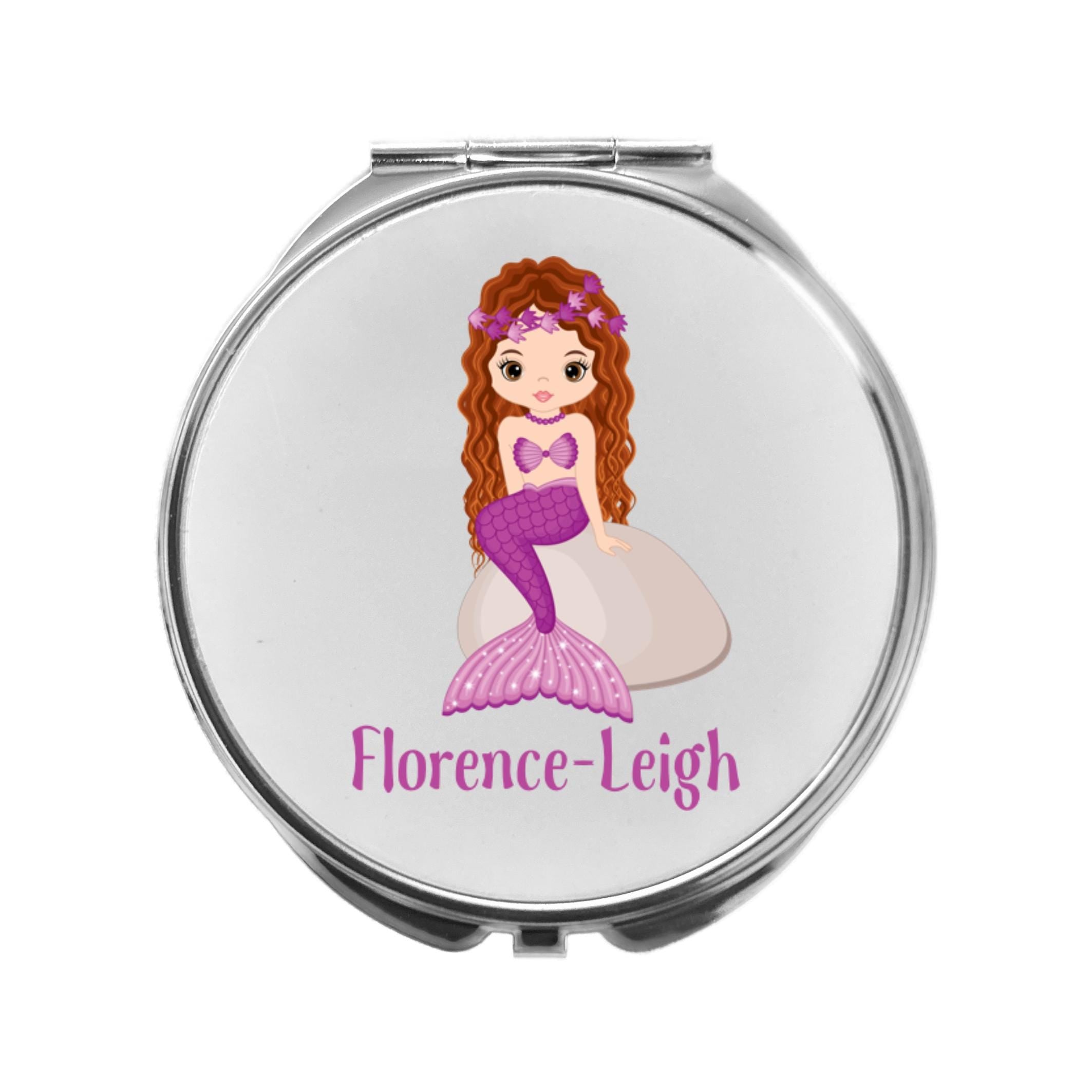 Mermaid Compact Mirror Personalised Girl