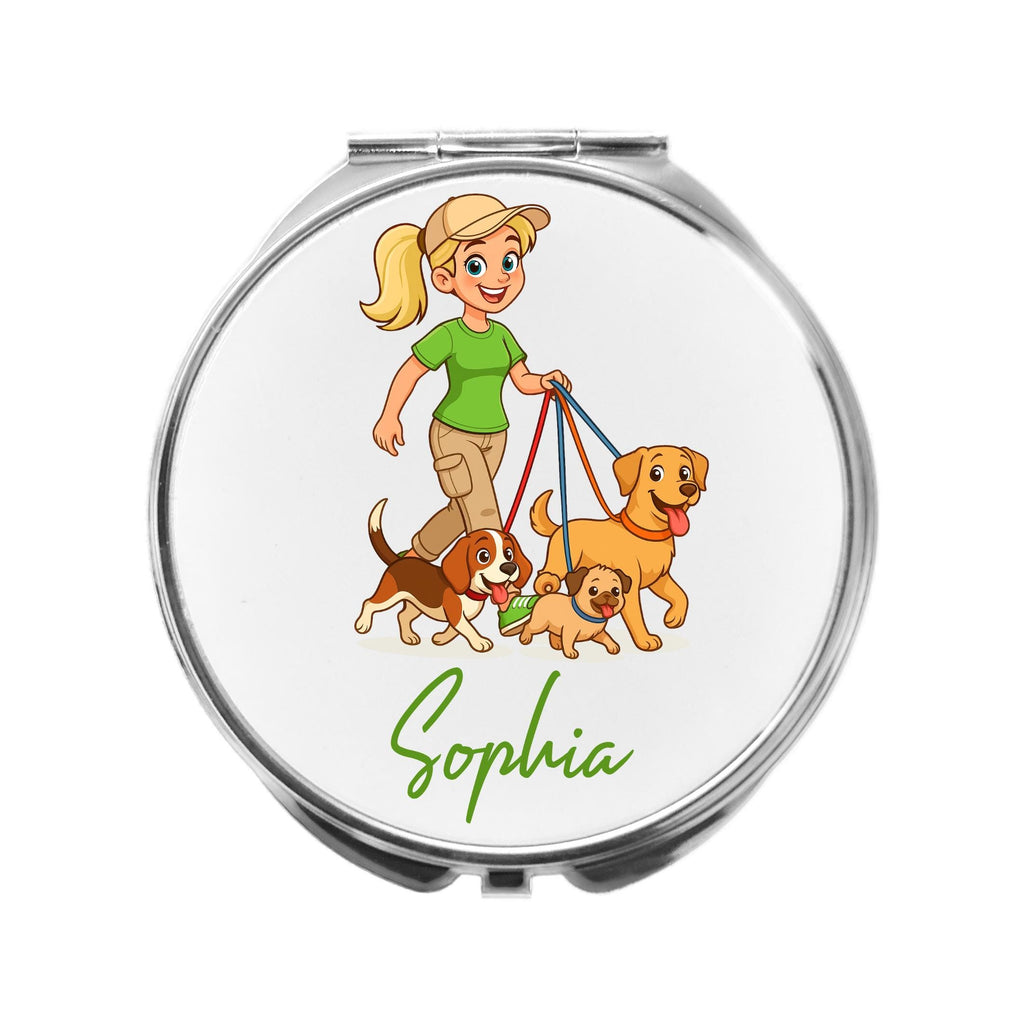 Dog Walking Mirror Personalised Compact Gift for Pet Sitter gift