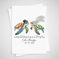 Sea Turtle Wedding Card Personalised Bride & Groom Ocean