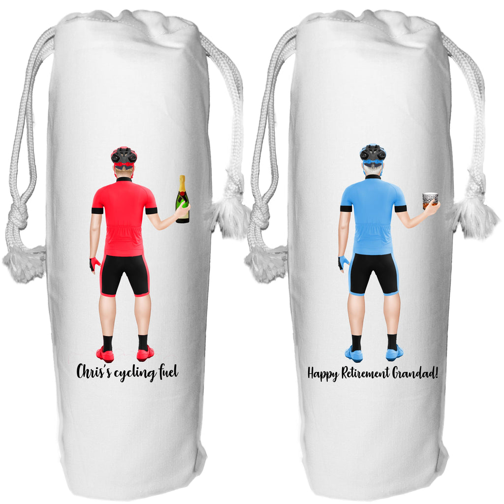 Cyclist Wine Bag Gift Personalised Bike Rider Cycling for him