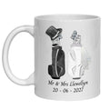 Personalised Golf Wedding Mug gift for Bride & Groom