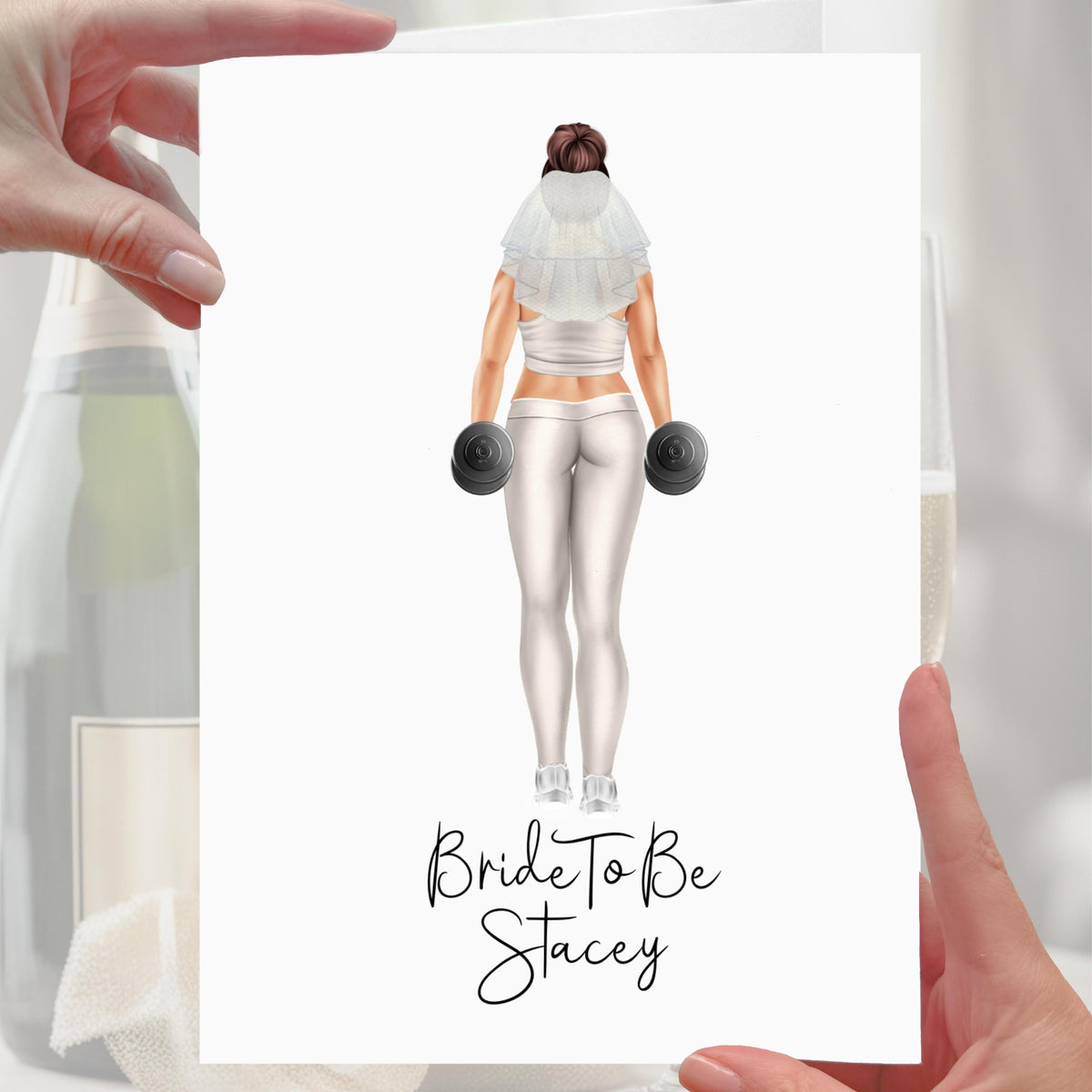 Gym Bride to Be Card Hen Party Personalised Bachelorette Weights Fitness