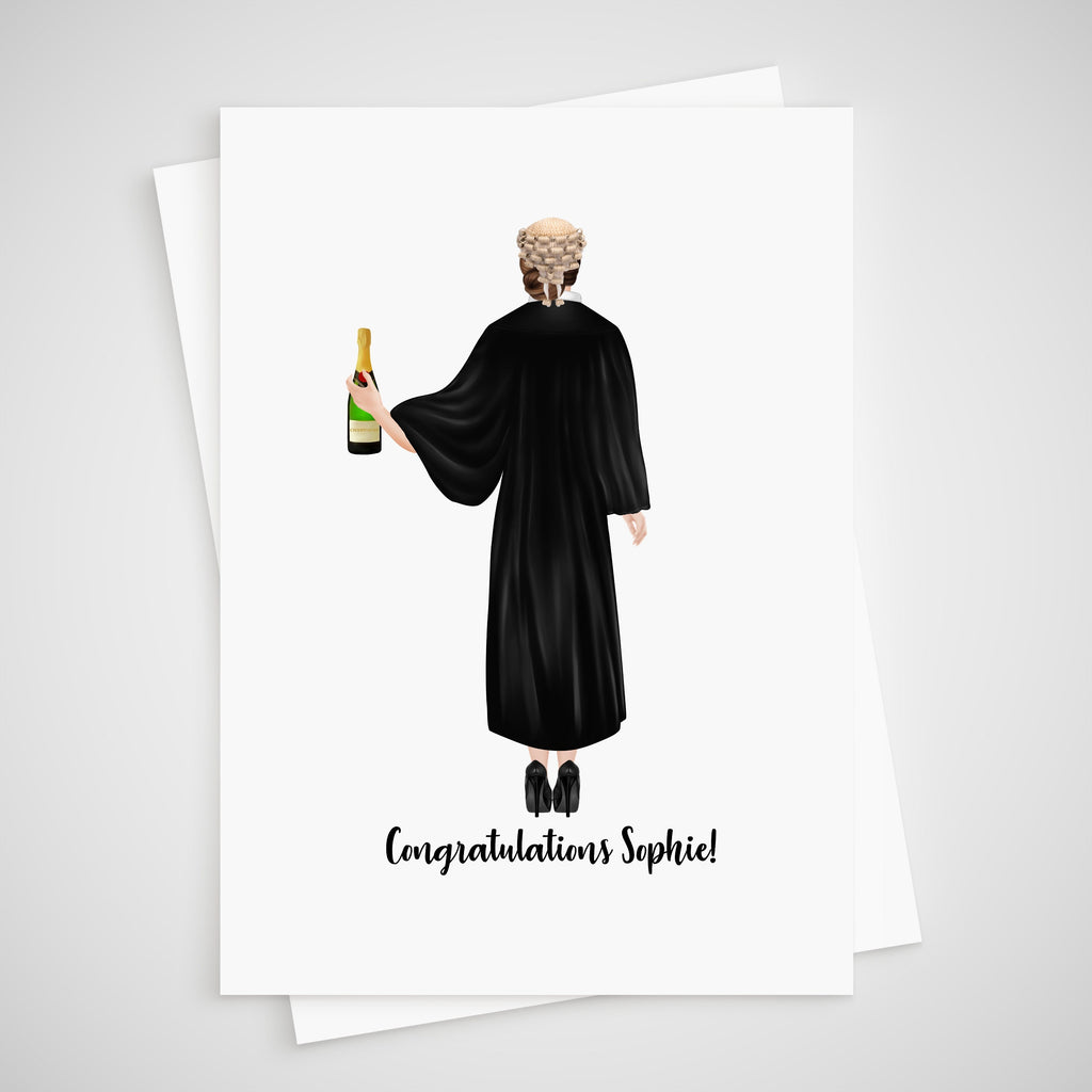 congratulations lawyer card personalised for woman passed bar exam solicitor barrister judge