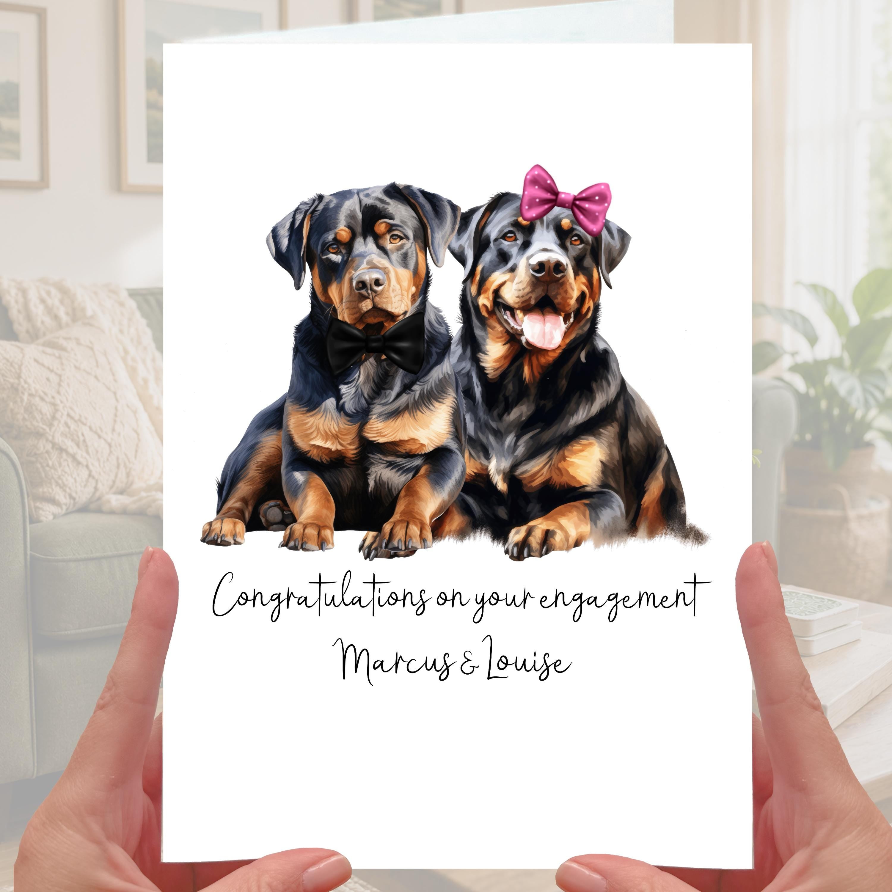Rottweiler Engagement Card Personalised Dog