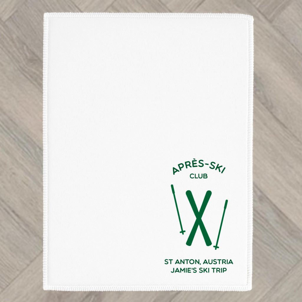 Apres-Ski Club Personalised Towel gift Skiing Gift hand