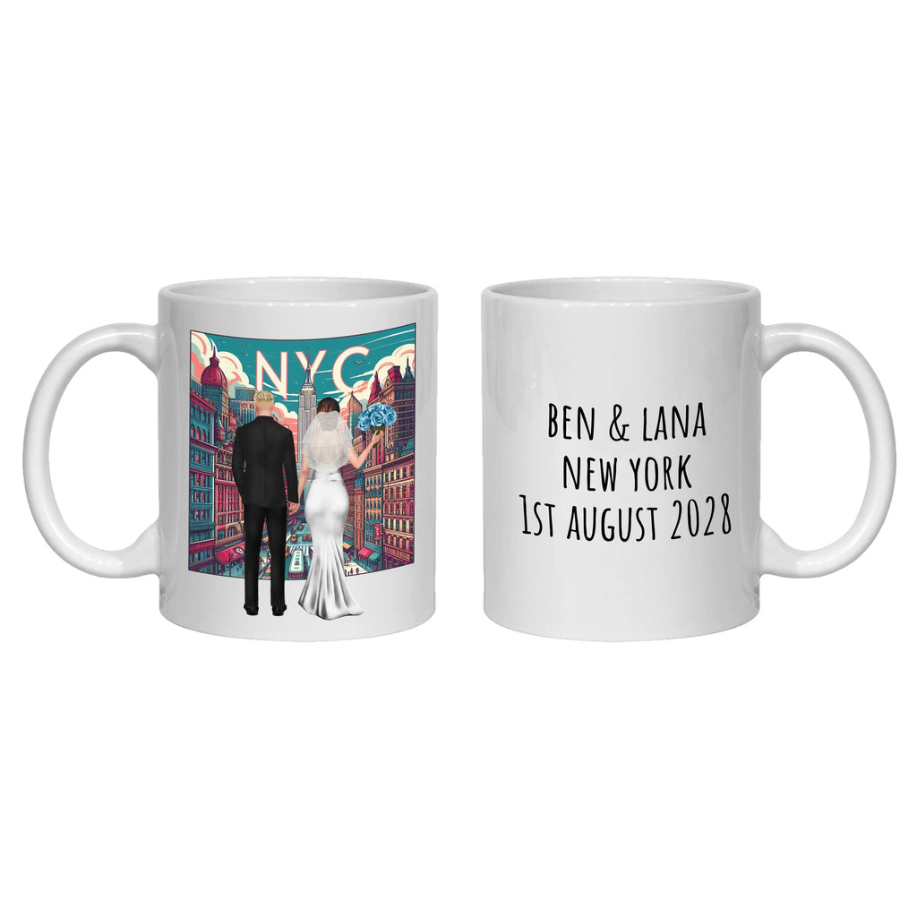 Personalized New York Wedding Mug gift NYC for Bride & Groom, central park
