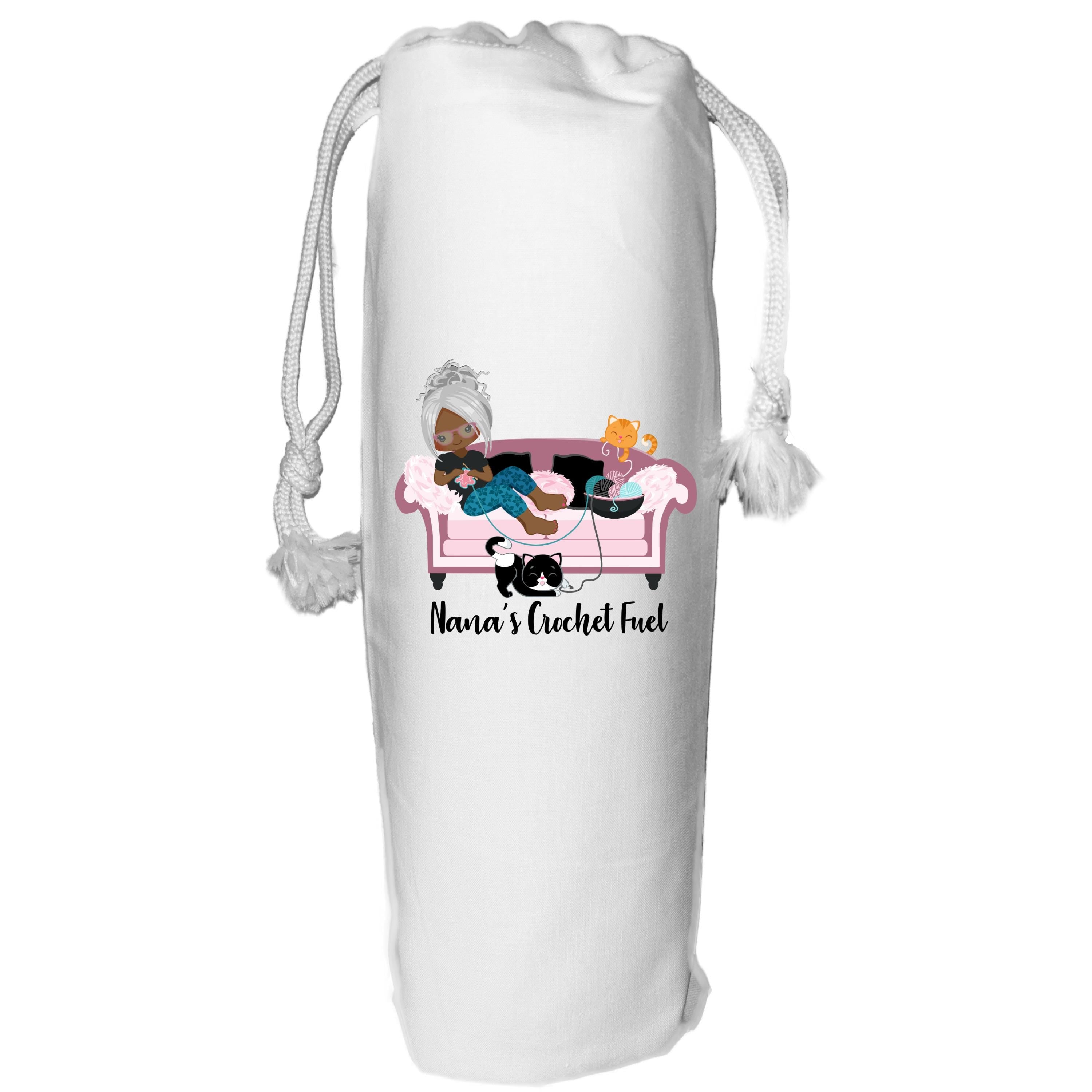 Personalised Crochet Cat Lady Wine Bag: Knitter Gift