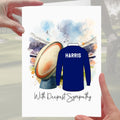 Rugby Sympathy Card Grief Mourning Scotland Jersey Navy Blue