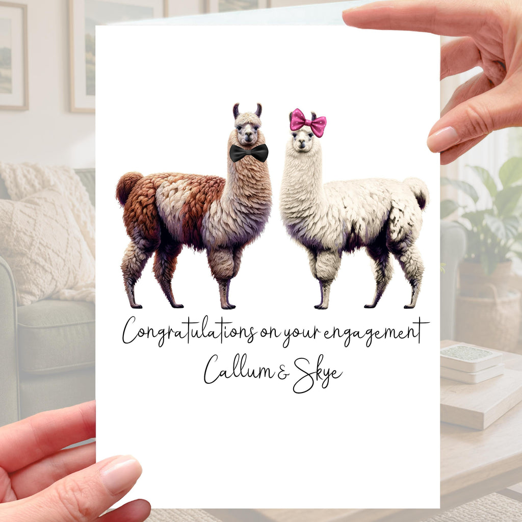 Llama Engagement Card Personalised Alpaca