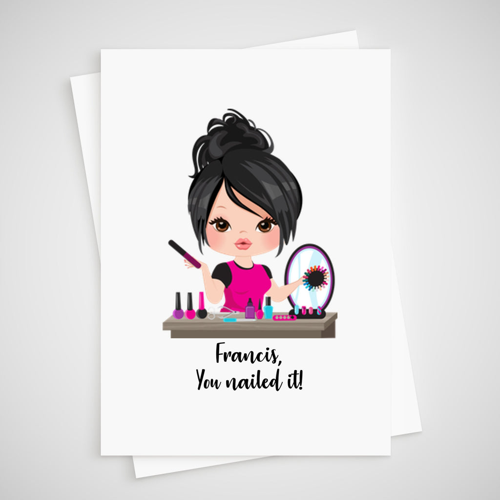 manicurist Congratulations Card personalised for beautician nail tech
