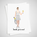 Tennis Card for woman Personalised Thank you congratulations you're ace