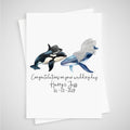 Whale Wedding Card Personalised Bride & Groom Ocean