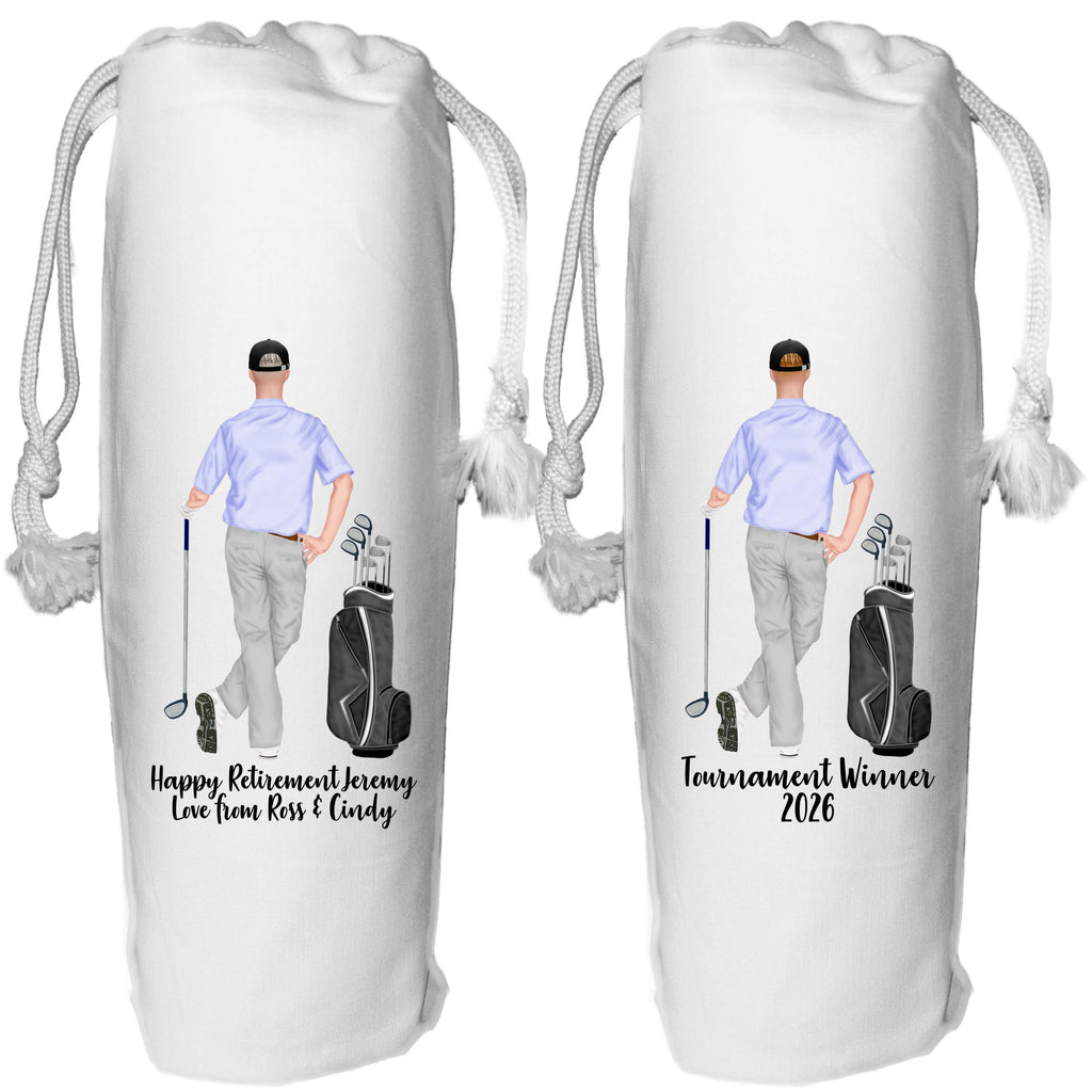 Personalized Golf Wine Gift Bag for Him