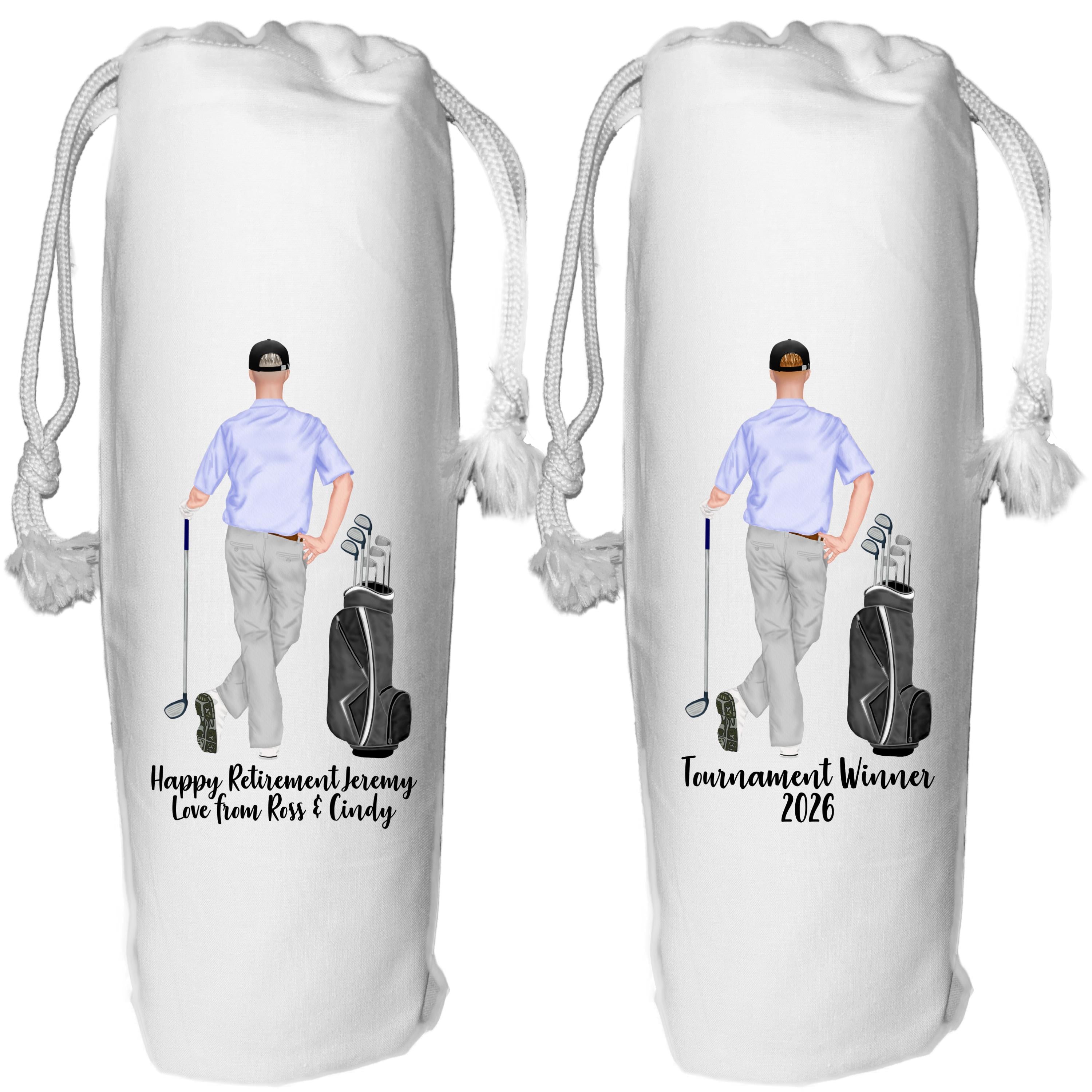 Personalized Golf Wine Gift Bag for Him