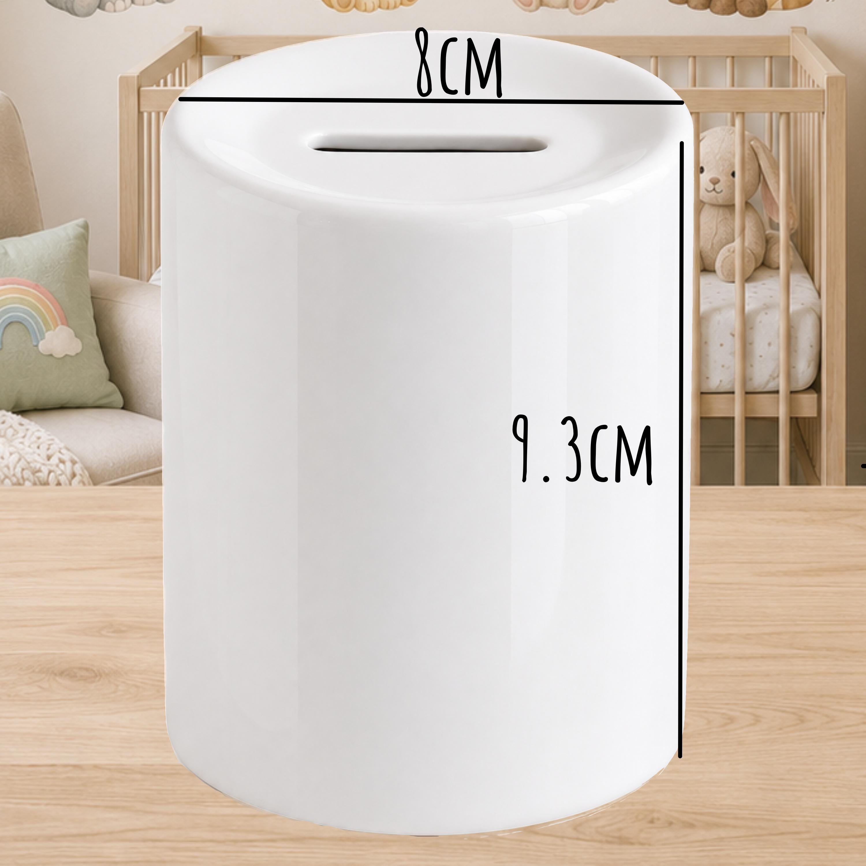 Personalised Baby Money Box Woodland - New baby Savings piggy bank - gift for newborn