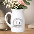 Happy 15th Anniversary vase - Personalised small Vase - crystal wedding 15 years