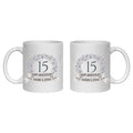 Personalised 15 year anniversary mug Crystal 15th