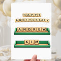 Scrabble Anniversary Card Personalised Word Game