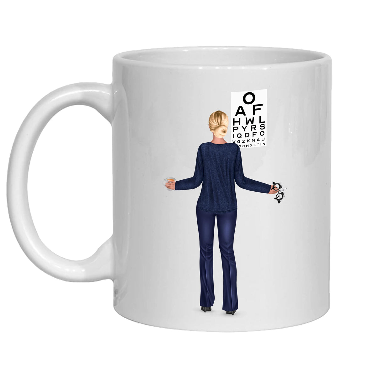 Optician Mug Gift Personalised for woman, optometrist, optical assistant, retirement, graduation, congratulations