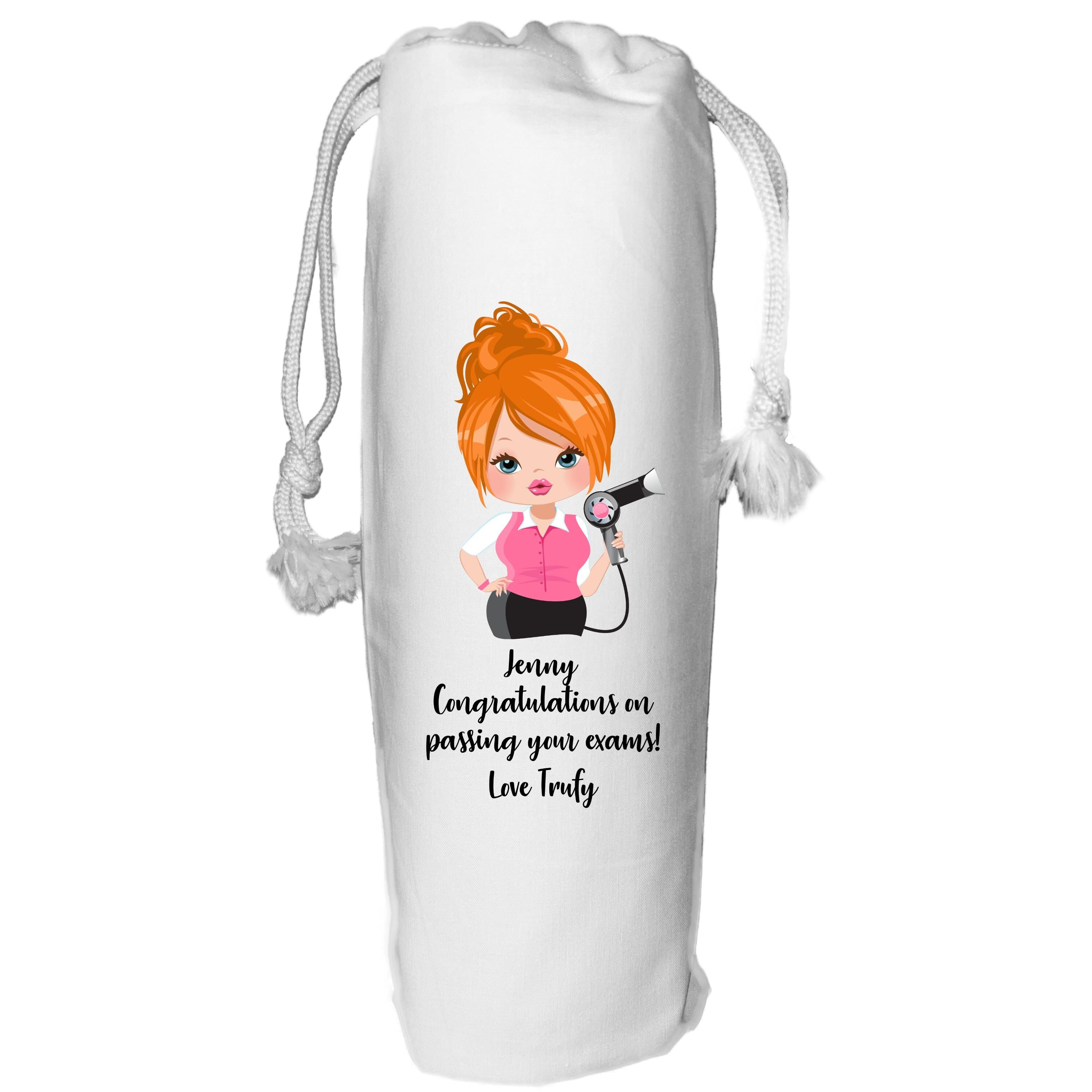 Hairdresser Wine Bag Personalised Gift for Salon Wedding New Job Thank you