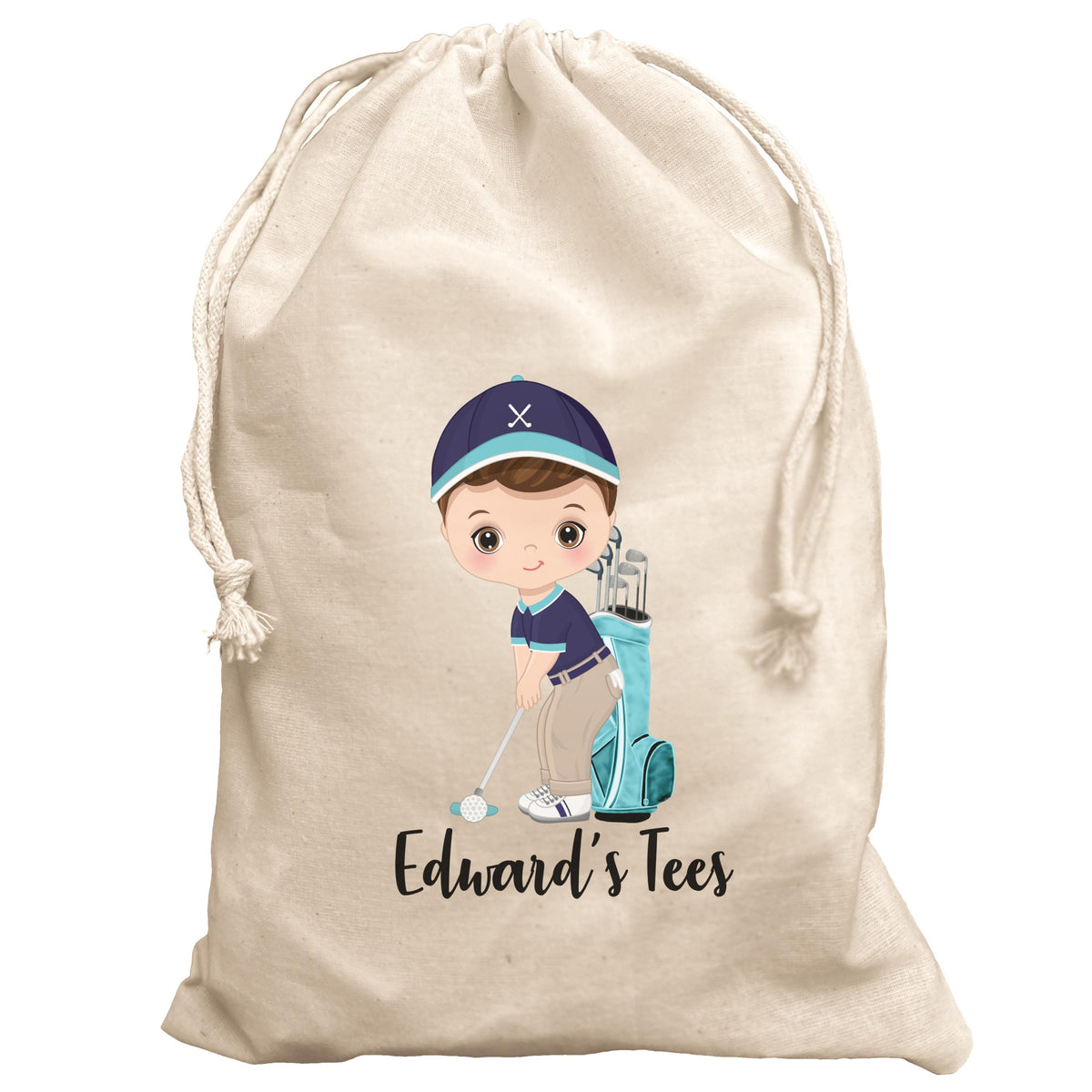 Tee Bag for Golfer Boy Personalised Child Golf Gift