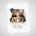 Yorkshire Terrier Wedding Card Personalised Dog Bride & Groom