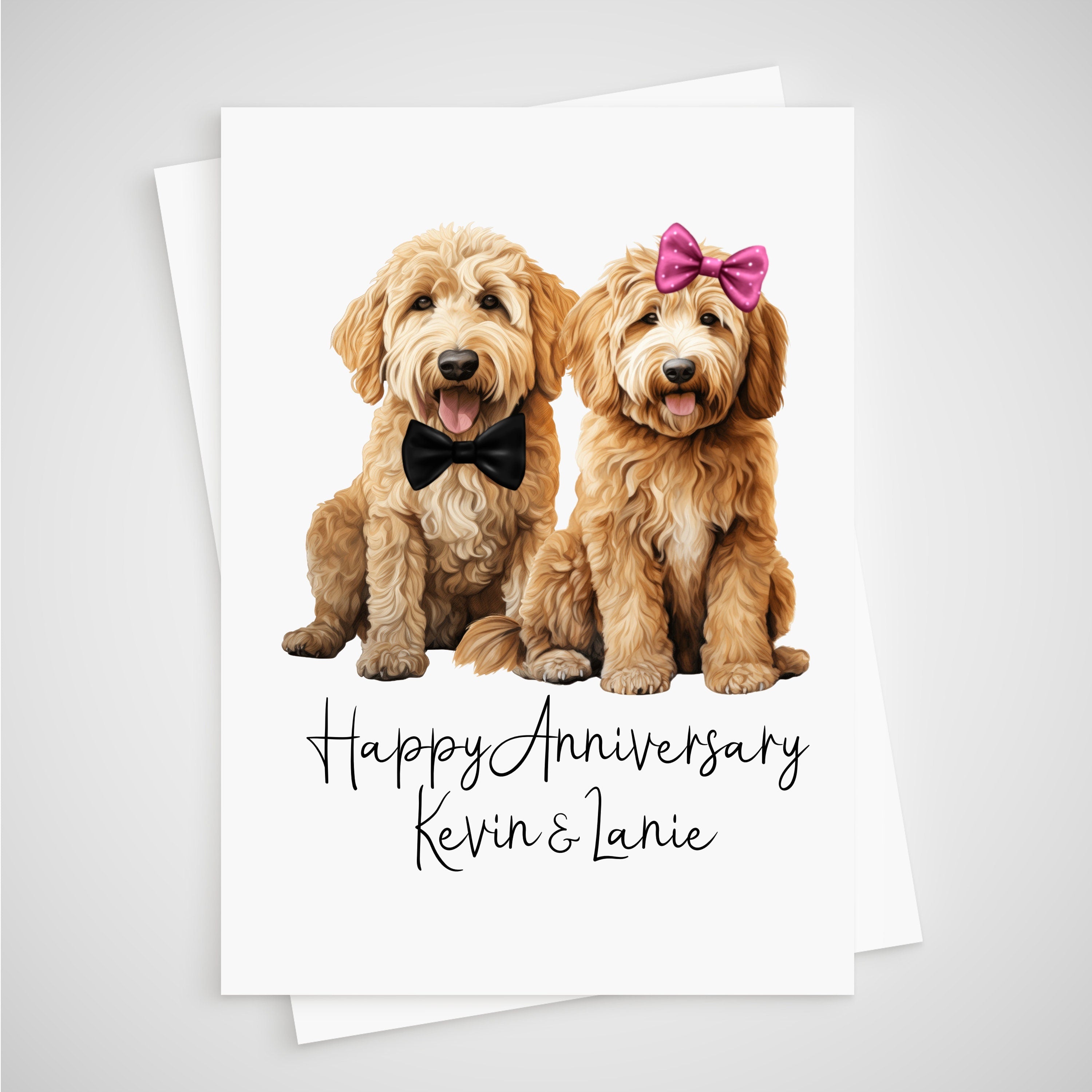 Labradoodle Anniversary Card Personalised Goldendoodle Dog
