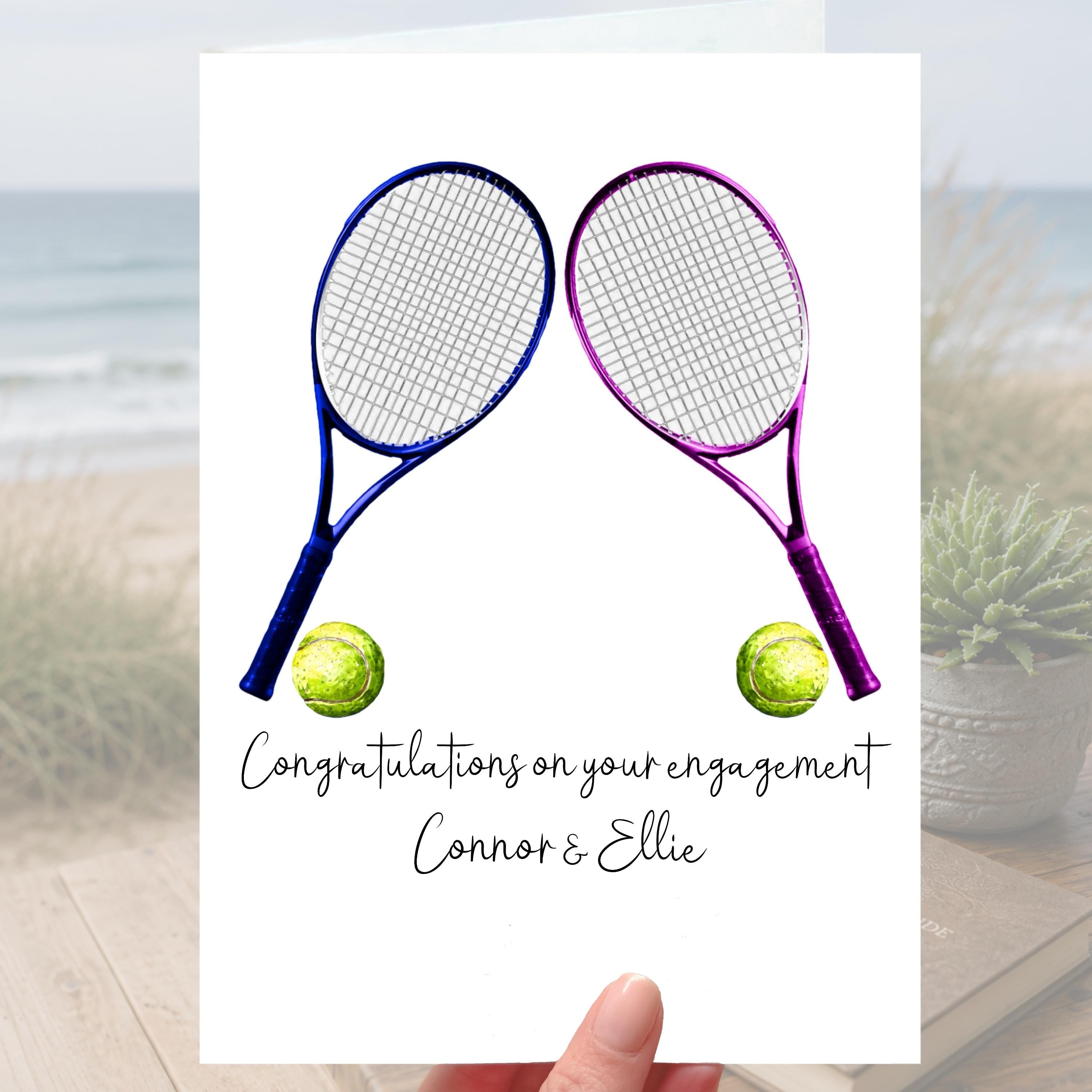 Tennis Engagement Card Personalised