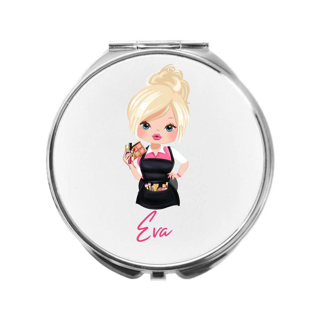 Makeup Artist Mirror Personalised Compact Gift for Beautician