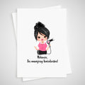 Hairdresser Card for hair stylist Personalised thank you