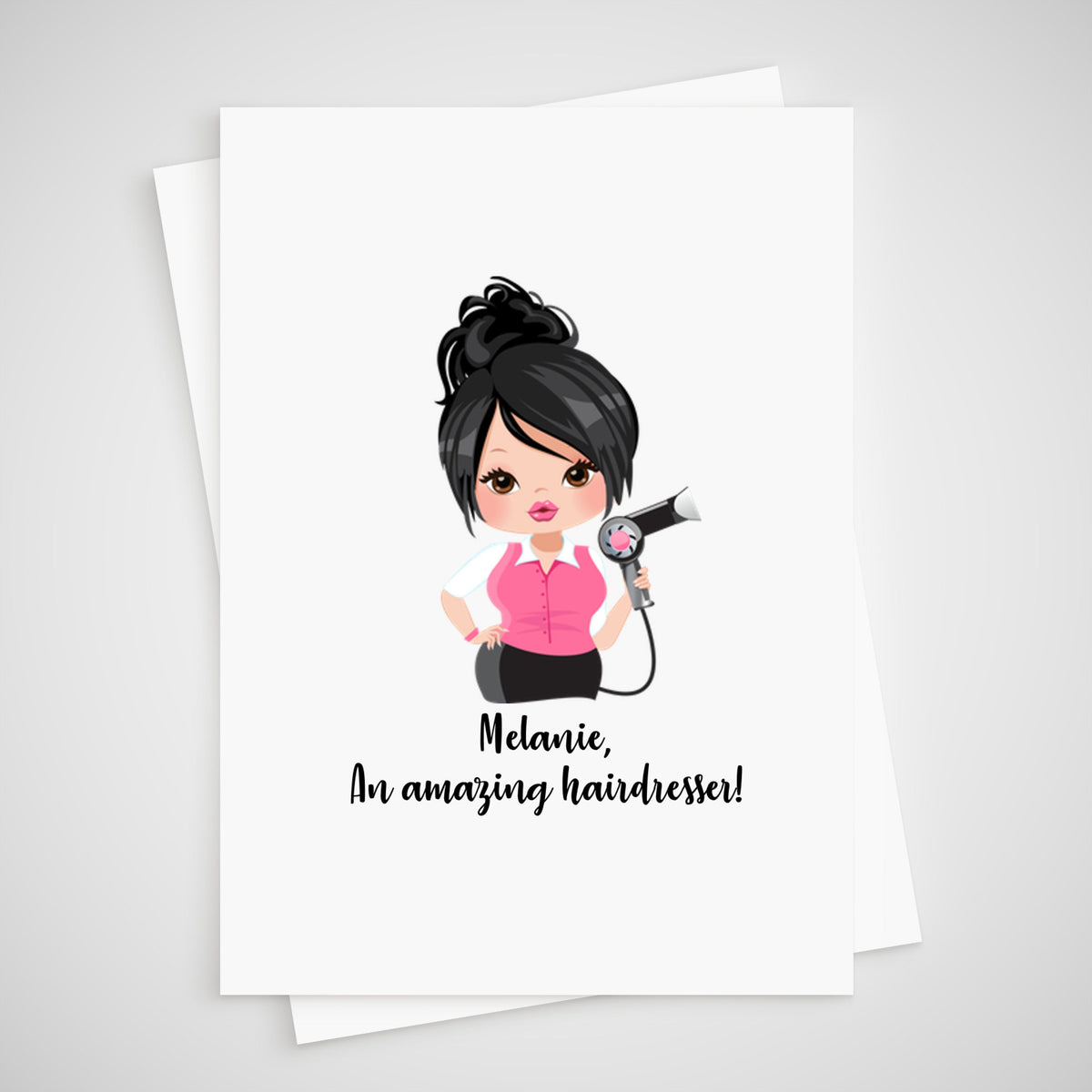 Hairdresser Card for hair stylist Personalised thank you