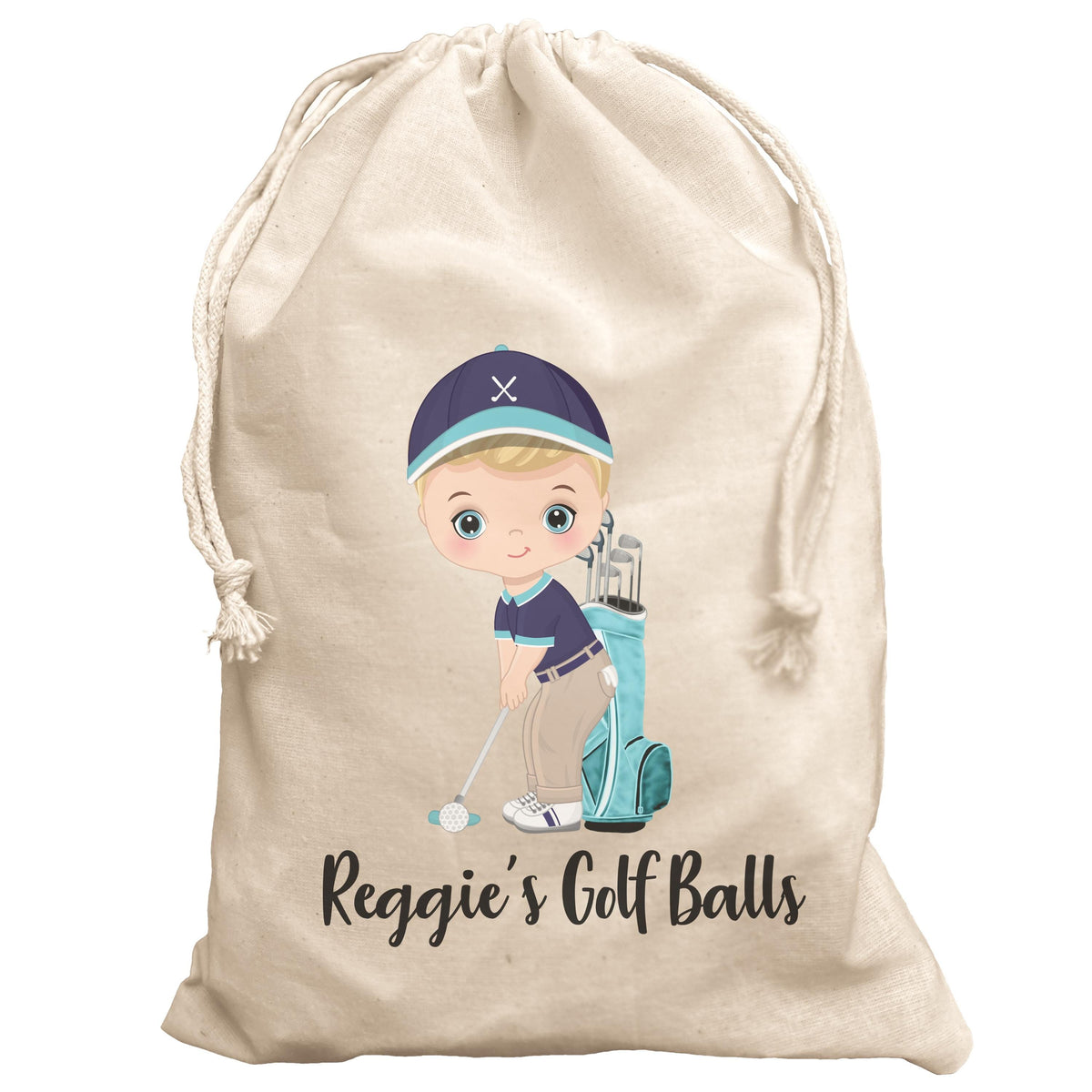 Boys Golf Ball & Tee Bag Golfer Gift Set Personalised