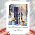 Skiing Engagement Card Personalised Ski Slopes Snow