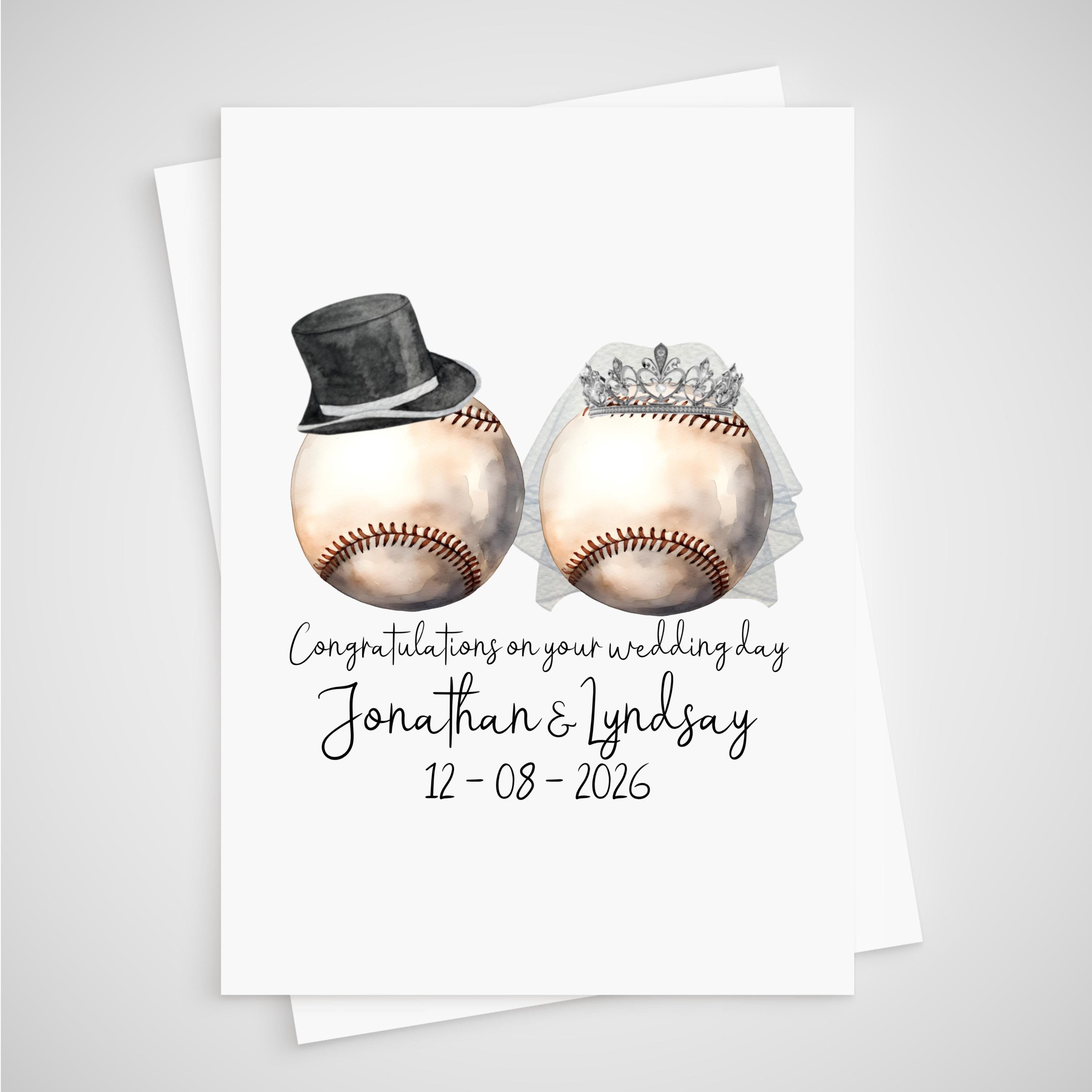 Baseball Wedding Card Personalised